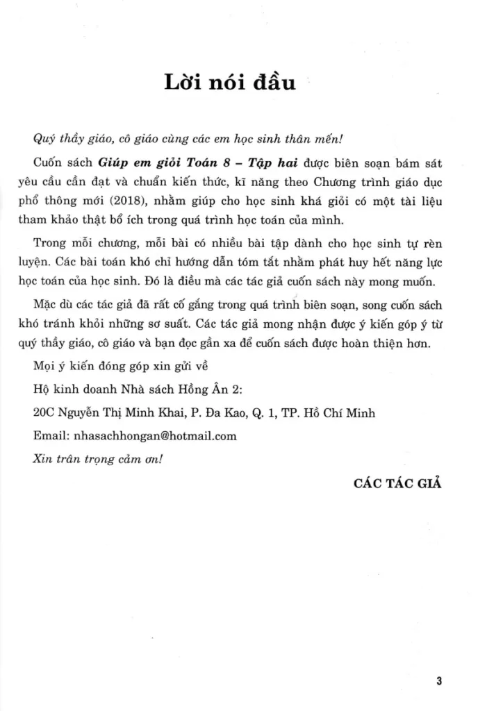 GIÚP EM GIỎI TOÁN LỚP 8 - TẬP 2 (Bám sát SGK Kết nối tri thức với cuộc sống)